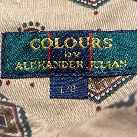 Colours by Alexander Julian size large long sleeved button up shirt unique - Picture 2 of 2